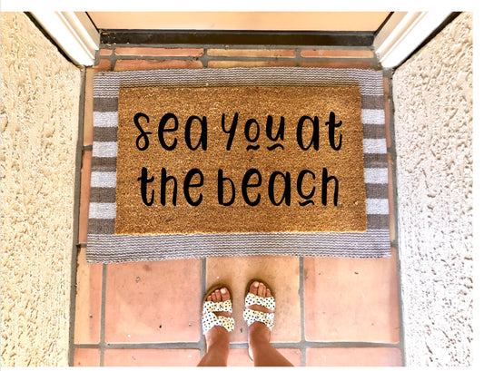 Sea you at the beach doormat, summer doormat, cute doormat, beach doormat