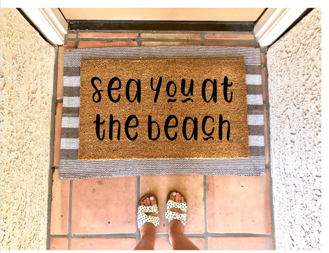 Sea you at the beach doormat, summer doormat, cute doormat, beach doormat