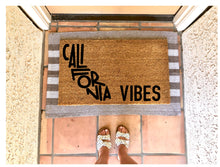 Load image into Gallery viewer, California vibes design doormat, summer doormat, cute doormat, California doormat, cali vibes
