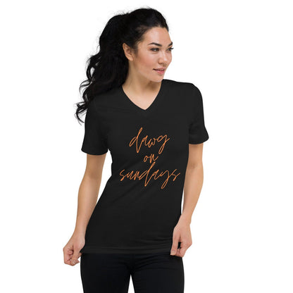 Dawg on sundays Unisex Short Sleeve V-Neck T-Shirt, Cleveland shirt, Cleveland browns, football shirt, football season
