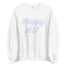 Load image into Gallery viewer, Blue Happy AF Unisex Sweatshirt, happy shirt, cute shirt
