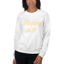 Load image into Gallery viewer, Yellow Happy AF Unisex Sweatshirt, happy shirt, cute shirt
