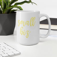 Load image into Gallery viewer, Yellow Small Biz mug, small business, women owned
