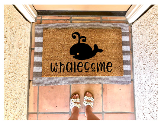 Whalecome doormat, summer doormat, cute doormat, beach doormat