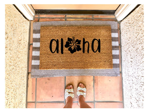 Aloha doormat, summer doormat, cute doormat, beach doormat