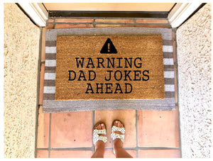 Waring dad jokes ahead doormat, summer doormat, funny doormat, fathers day doormat, fathers day gift, gift for him, dad doormat