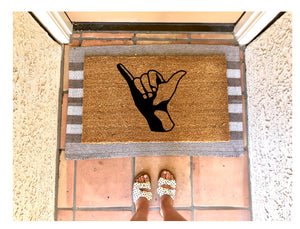Hang ten design doormat, summer doormat, cute doormat, beach doormat