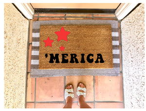 Merica doormat, summer doormat, cute doormat, patriotic doormat