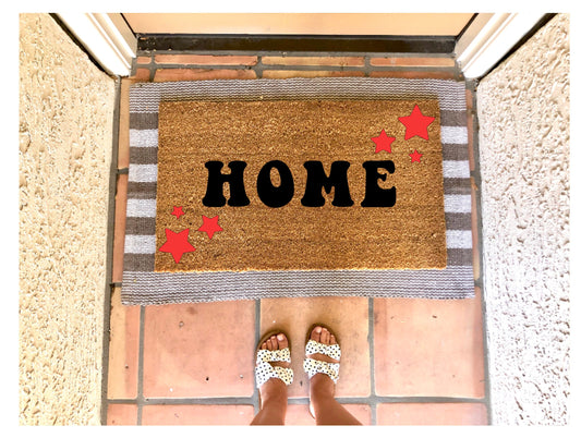 Home with stars doormat, summer doormat, cute doormat, patriotic doormat