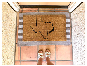 Home Texas doormat, summer doormat, cute doormat, patriotic doormat, Texas doormat, western