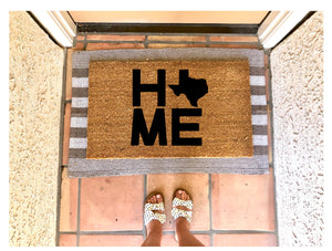 Home Texas design doormat, summer doormat, cute doormat, patriotic doormat, Texas doormat, western