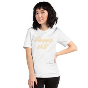 Yellow Happy AF shirt Short-Sleeve Unisex T-Shirt, happy shirt, positivity