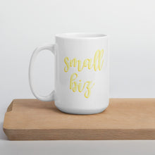 Load image into Gallery viewer, Yellow Small Biz mug, small business, women owned
