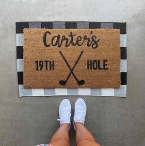 Personalized golf doormat - 19th hole