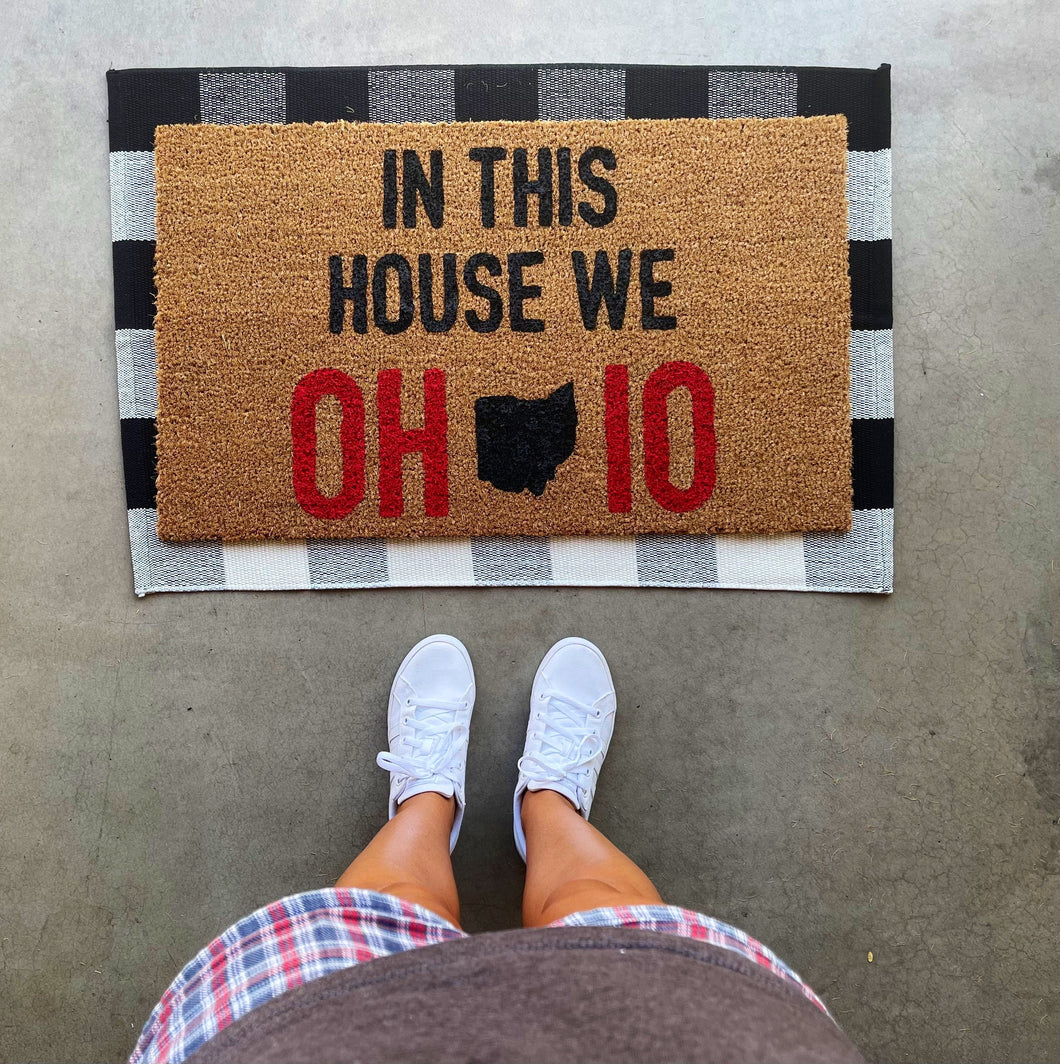 In this house we O H I O doormat, osu, Ohio state