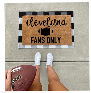 Cleveland fans only doormat, funny doormat, cute doormat, football season, Cleveland browns