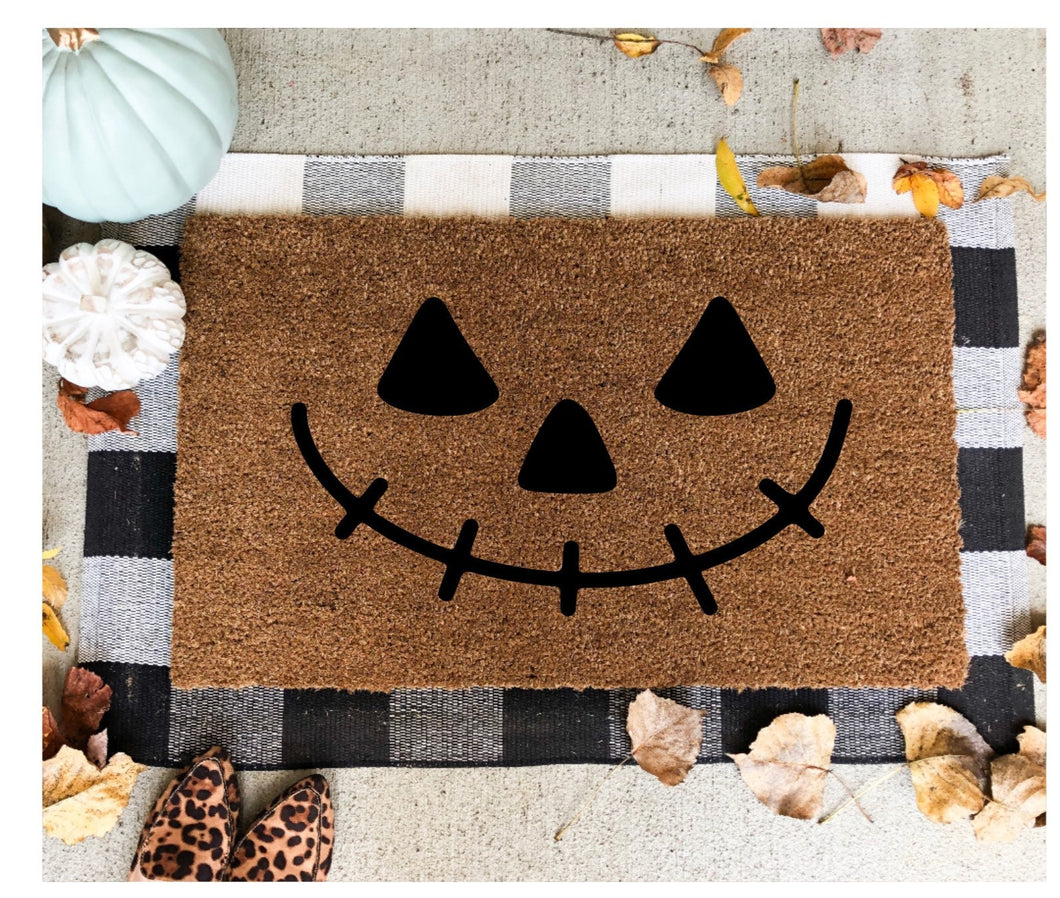 Jack o lantern doormat, spooky, Halloween doormat