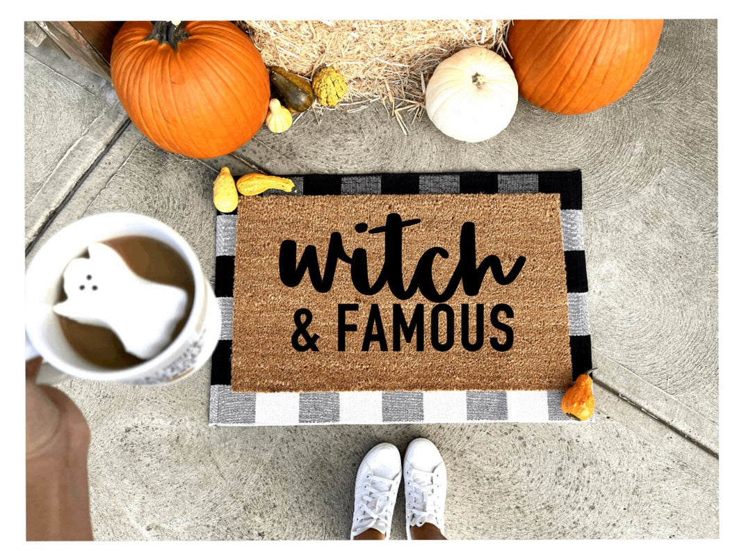 Witch and famous doormat, funny doormat, witch doormat, Halloween doormat, fall doormat