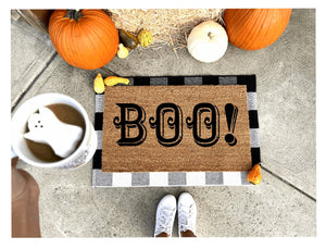 Boo doormat, spooky, Halloween doormat