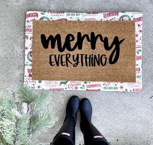 merry everything doormat, Christmas doormat, cute doormat