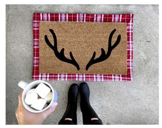 Reindeer doormat, holiday doormat, Christmas doormat, funny doormat