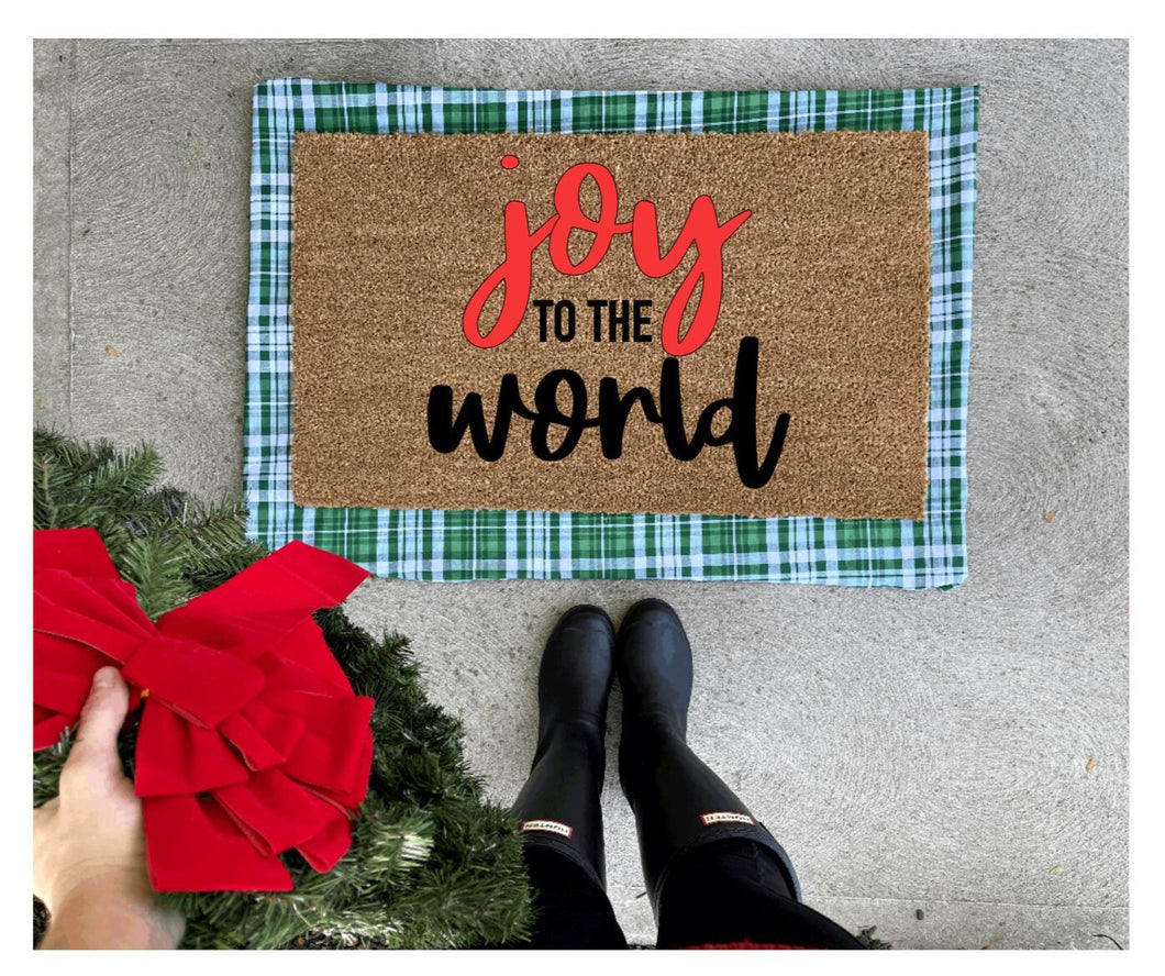 Joy to the world doormat, Christmas doormat, cute doormat