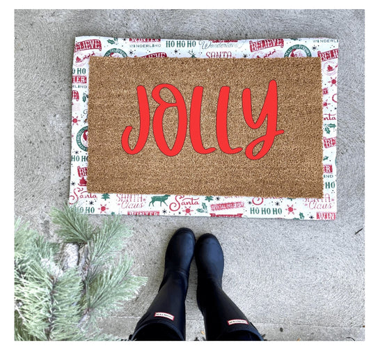jolly doormat, Christmas doormat, Christmas decor