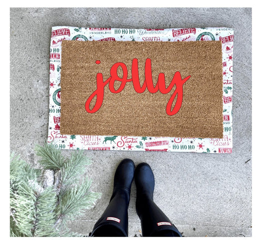 jolly doormat, Christmas doormat, Christmas decor