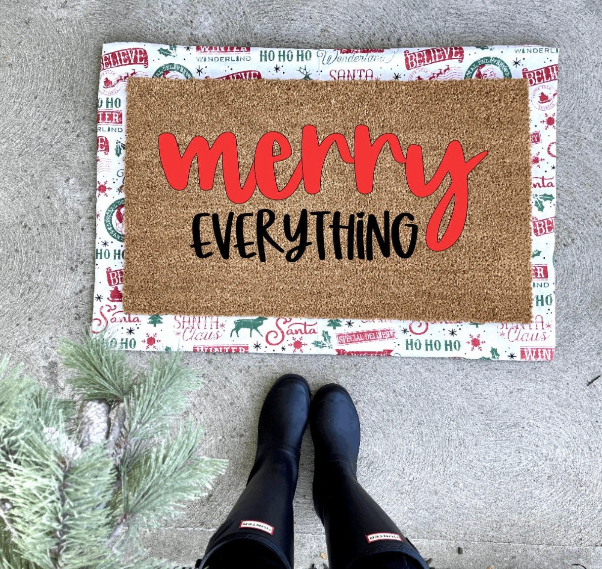 merry everything doormat, Christmas doormat, cute doormat