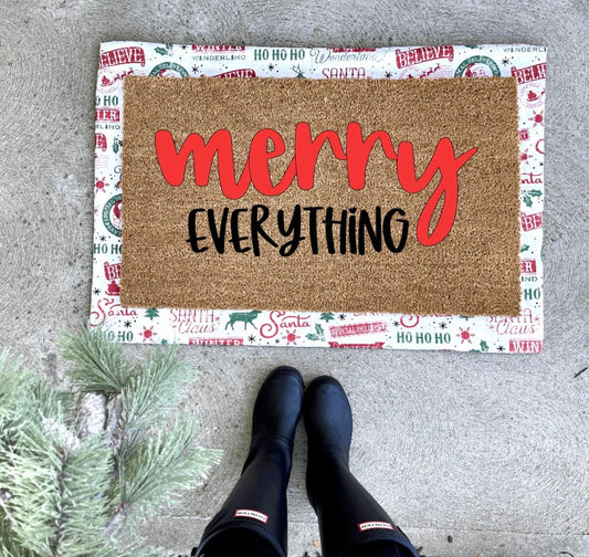 merry everything doormat, Christmas doormat, cute doormat