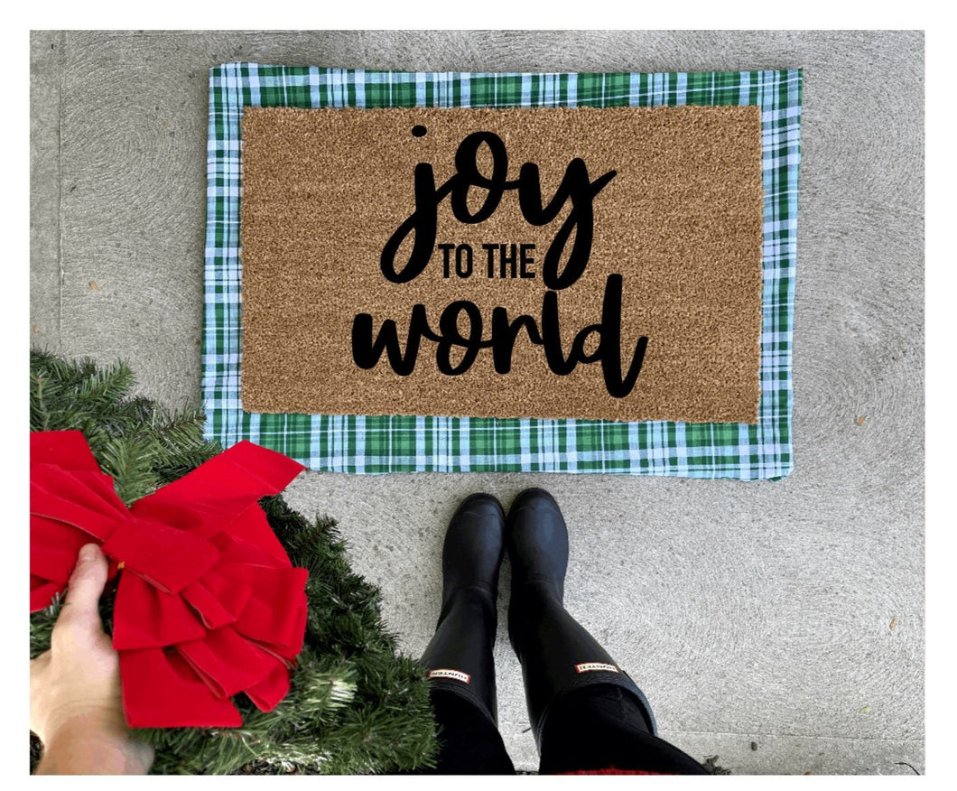 Joy to the world doormat, Christmas doormat, cute doormat