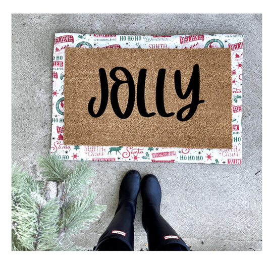 jolly doormat, Christmas doormat, Christmas decor