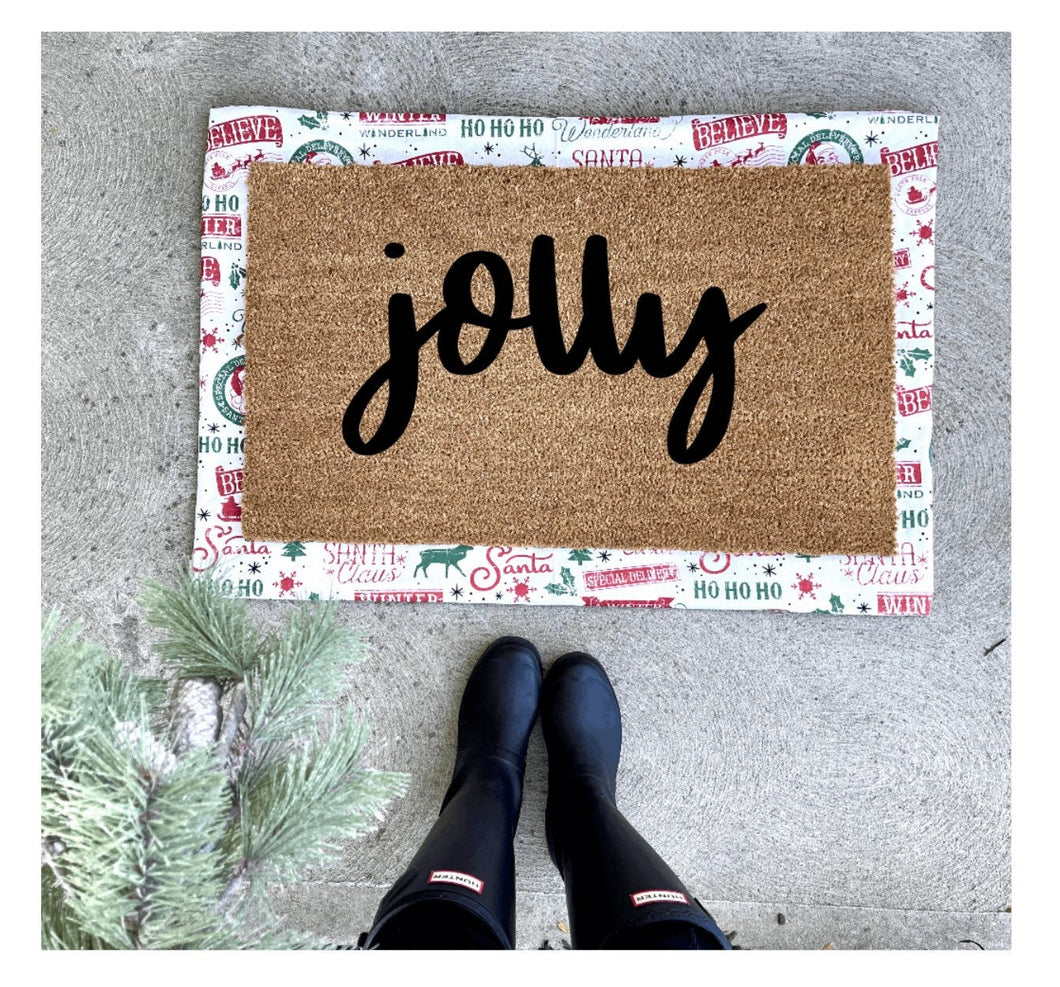 jolly doormat, Christmas doormat, Christmas decor