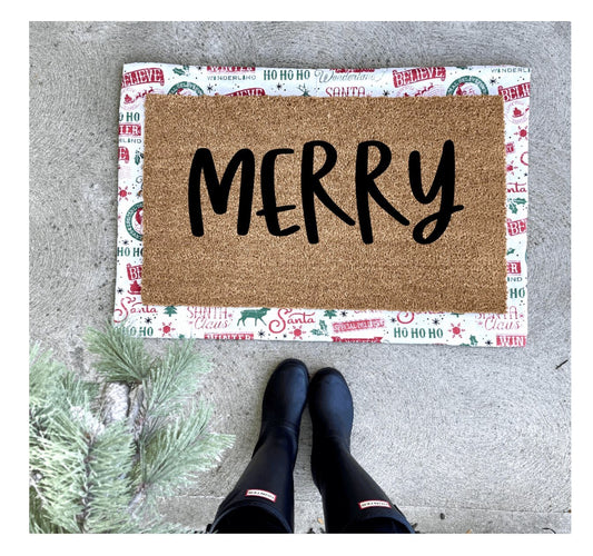 Merry doormat, Christmas doormat, Christmas decor