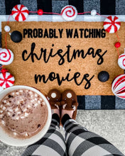 Load image into Gallery viewer, probably watching christmas movies doormat

