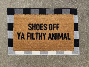 Shoes off ya filthy animal doormat, home alone doormat, Christmas doormat