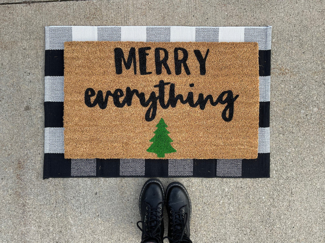 merry everything doormat, Christmas doormat, cute doormat