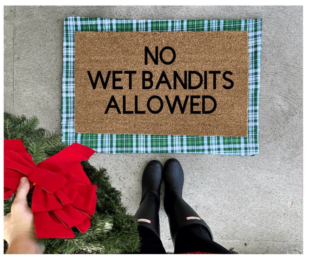 No wet bandits allowed doormat, home alone doormat, Christmas doormat