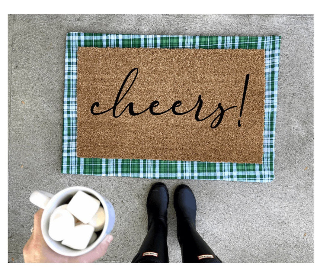 Cheers doormat, cute doormat, funny doormat, celebrate, New Years