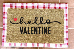 hello love doormat with hearts, valentines day, cute doormat, valentines day mat, valentine, heart doormat, love doormat