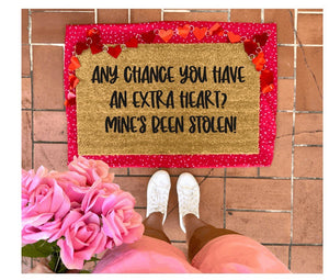 Extra heart Pick up Line Doormat, valentines day, cute doormat, valentines day mat, valentine, heart, love doormat