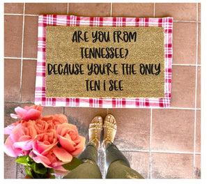 Ten I see Pick up Line Doormat, valentines day, cute doormat, valentines day mat, valentine, heart, love doormat