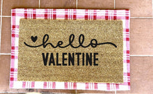 Load image into Gallery viewer, hello love doormat with hearts, valentines day, cute doormat, valentines day mat, valentine, heart doormat, love doormat
