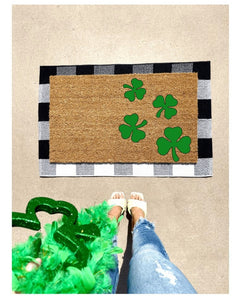 Clover doormat, cute doormat, st patricks day doormat, spring doormat