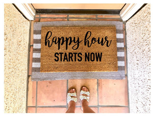 Happy Hour starts now Doormat, funny doormat