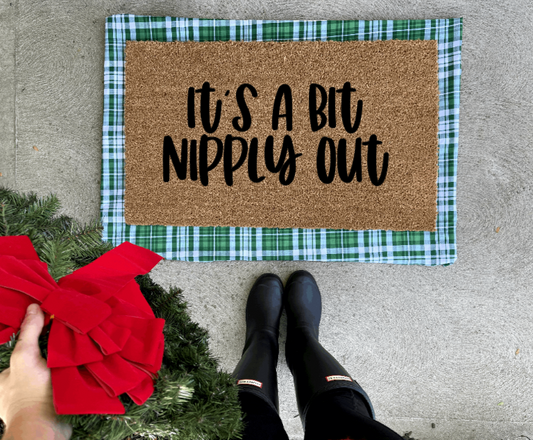 It’s a bit nipply out doormat, funny doormat, Christmas vacation, Christmas doormat