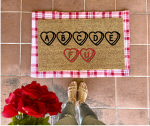 ABCDEFU Doormat, valentines day, cute doormat, valentines day mat, valentine, heart doormat, love doormat