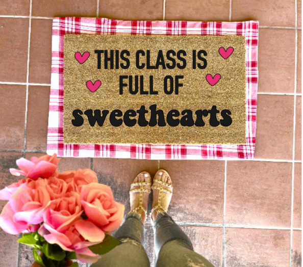 This Class Is Full Of Sweethearts Doormat, valentines day, cute doormat, valentines day mat, valentine, heart doormat, love doormat