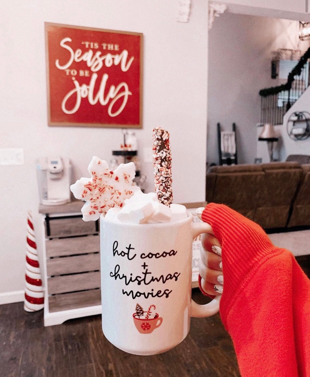 Hot cocoa and christmas movies Mug, cute mug, festive mug, christmas mug, punny mug, holiday mug