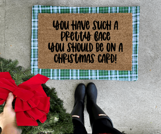 christmas card elf quote doormat